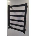 Heated Towel Rail 6 Bar Thick Square Black